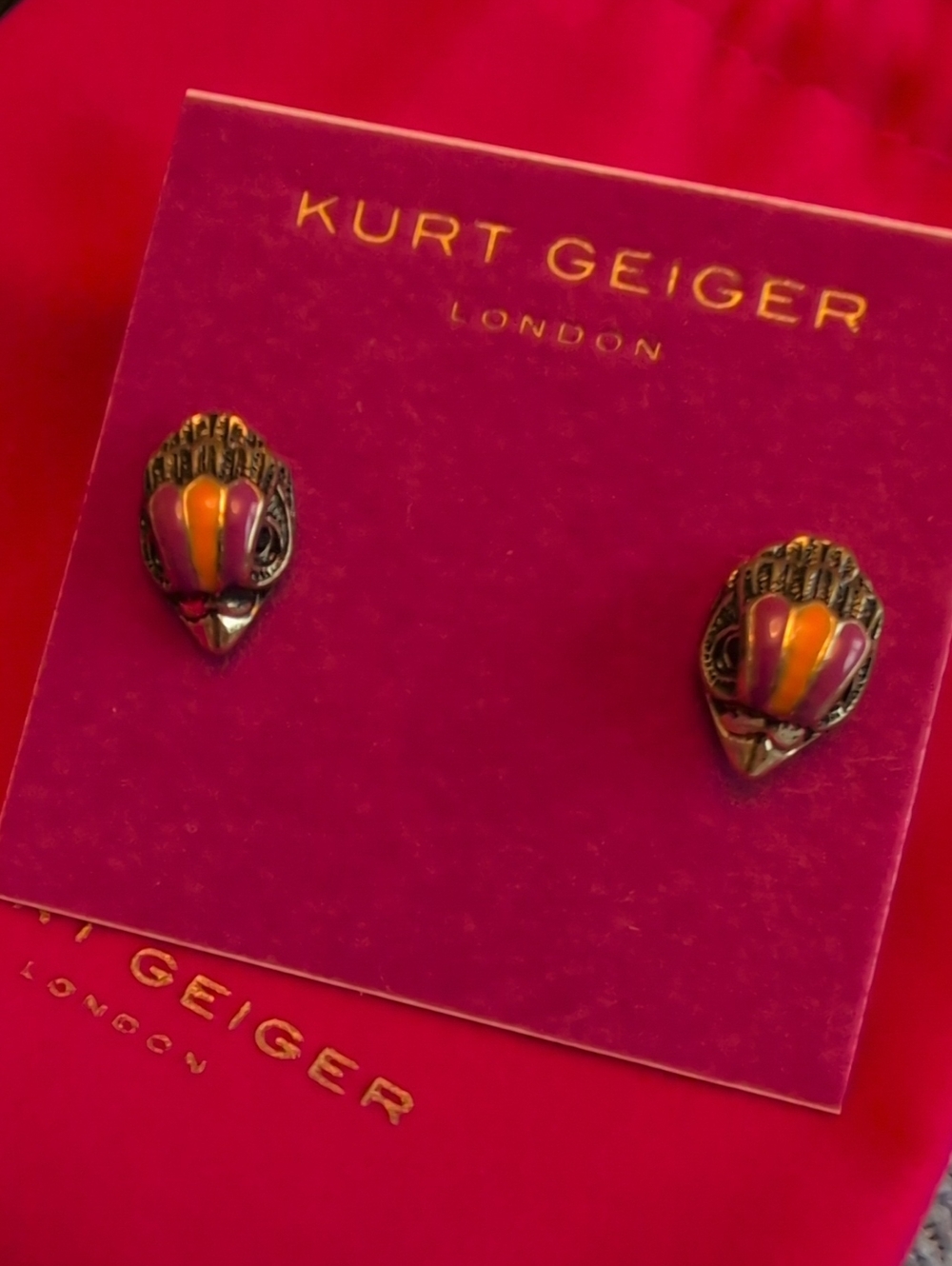 Kurt Geiger Enamel Eagle Stud Earrings